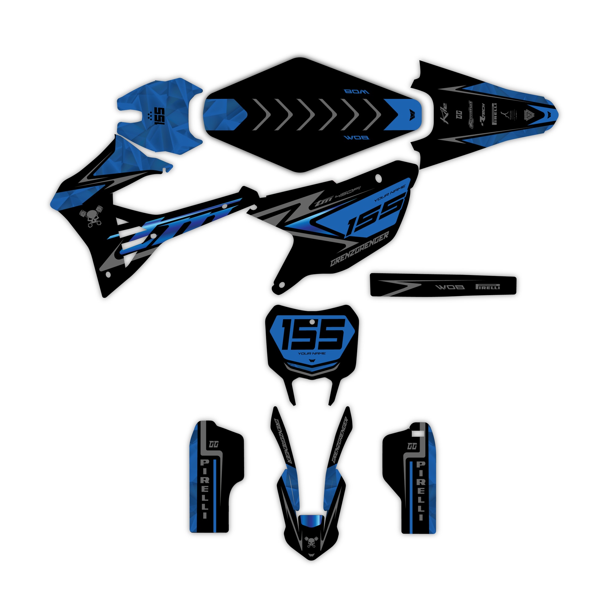 Grafiche motocross Tm GG blue piana