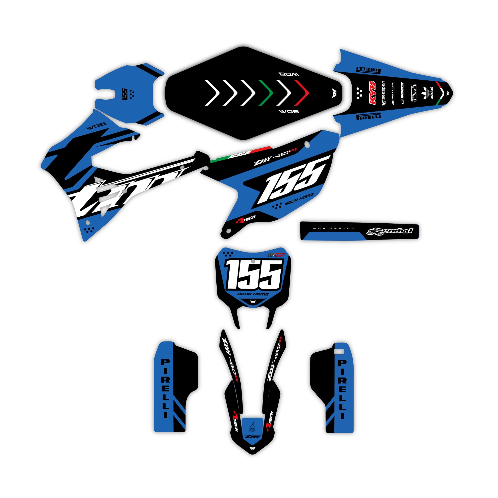 Grafiche motocross Tm racing blue piana