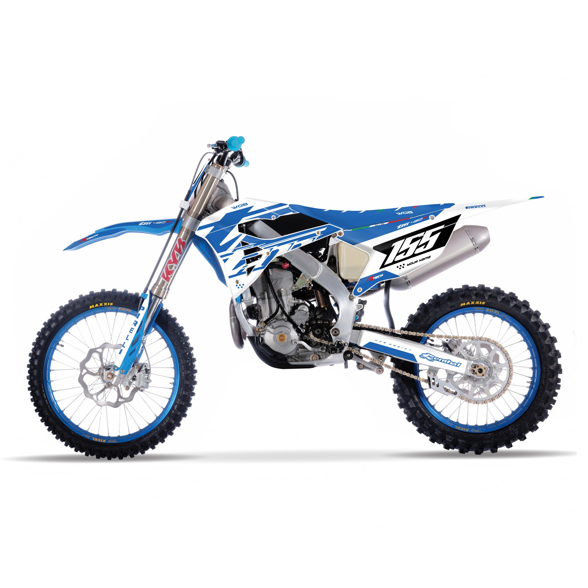 Grafiche motocross Tm racing blue white 1
