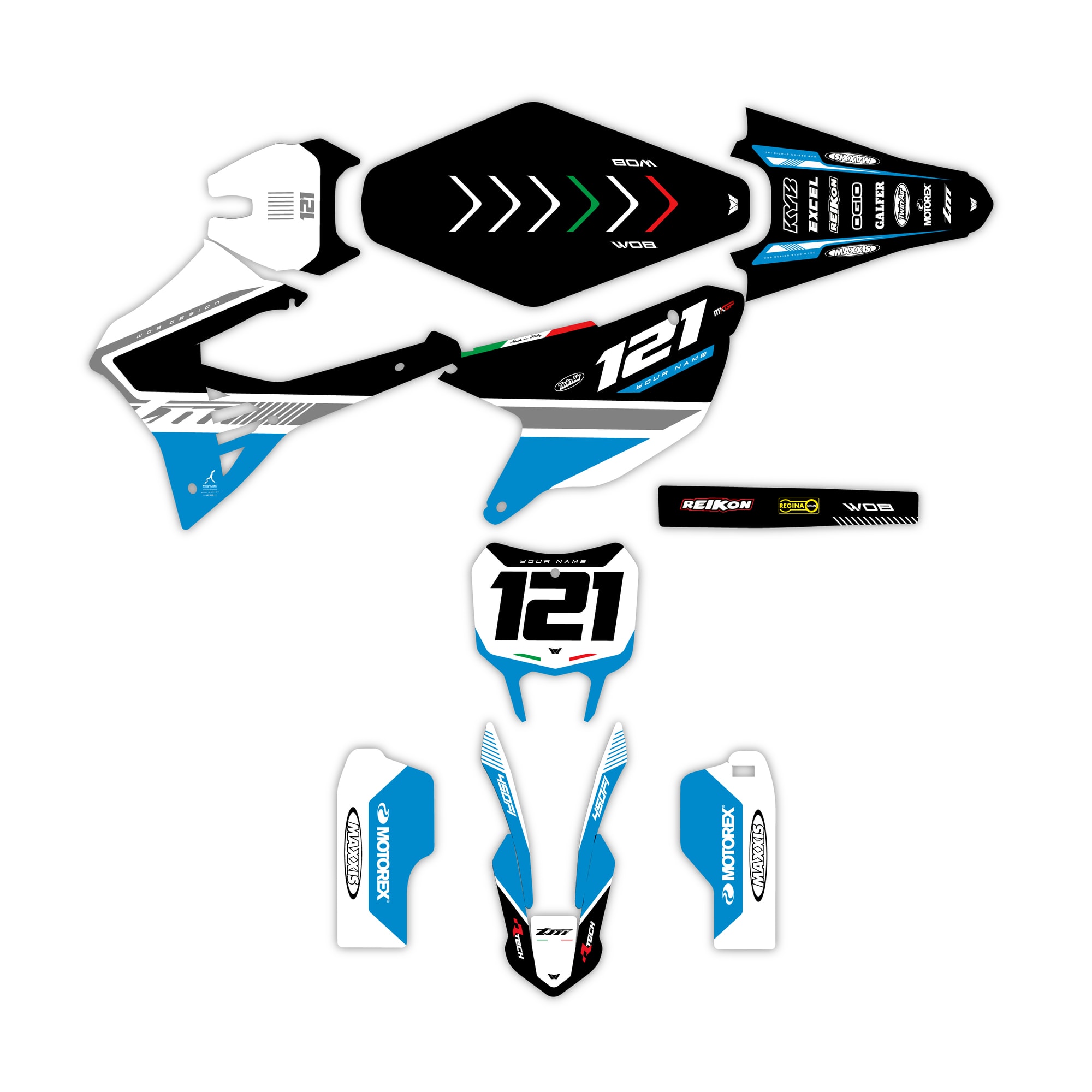Grafiche motocross Tm racing core black piana