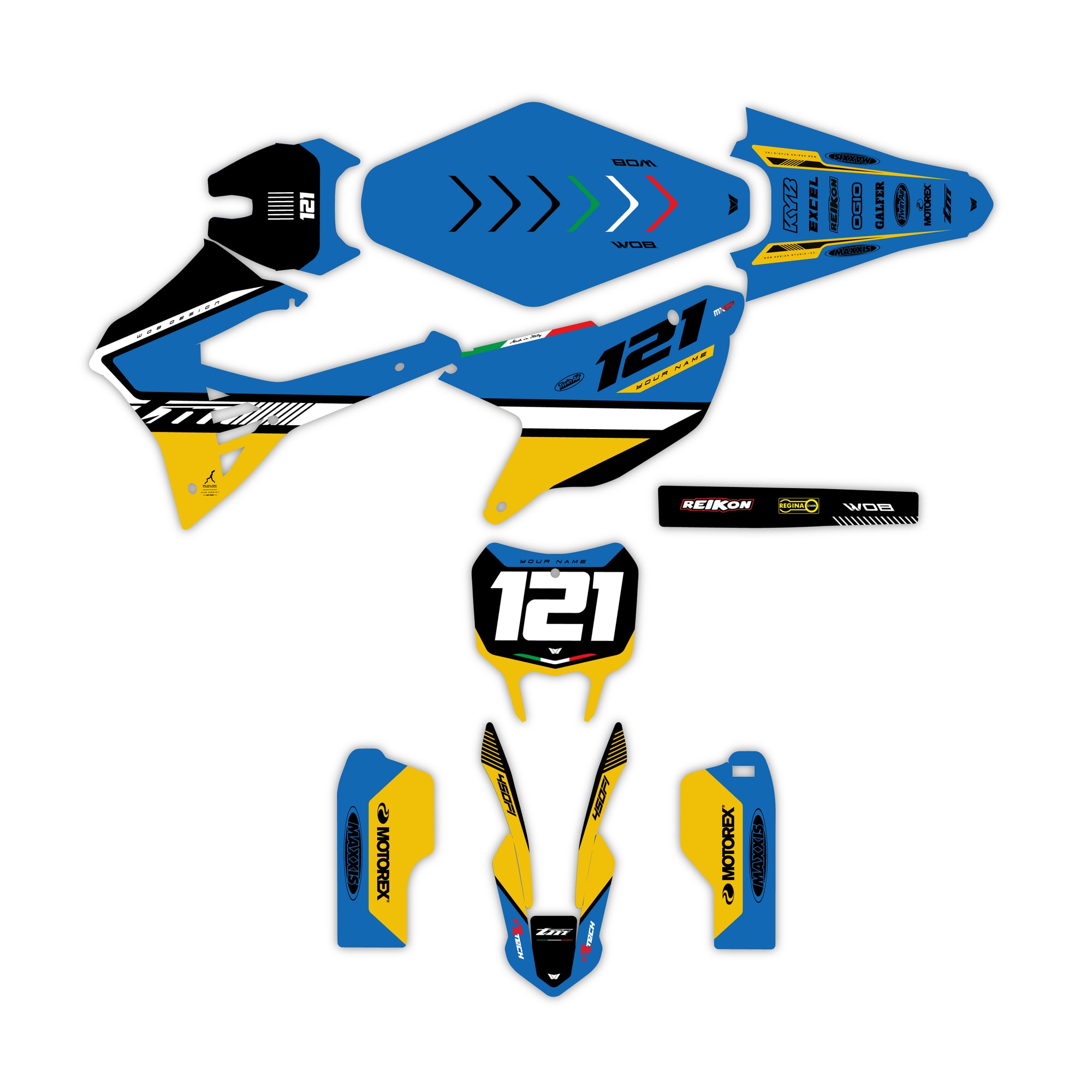 Grafiche motocross Tm racing core blue.piana