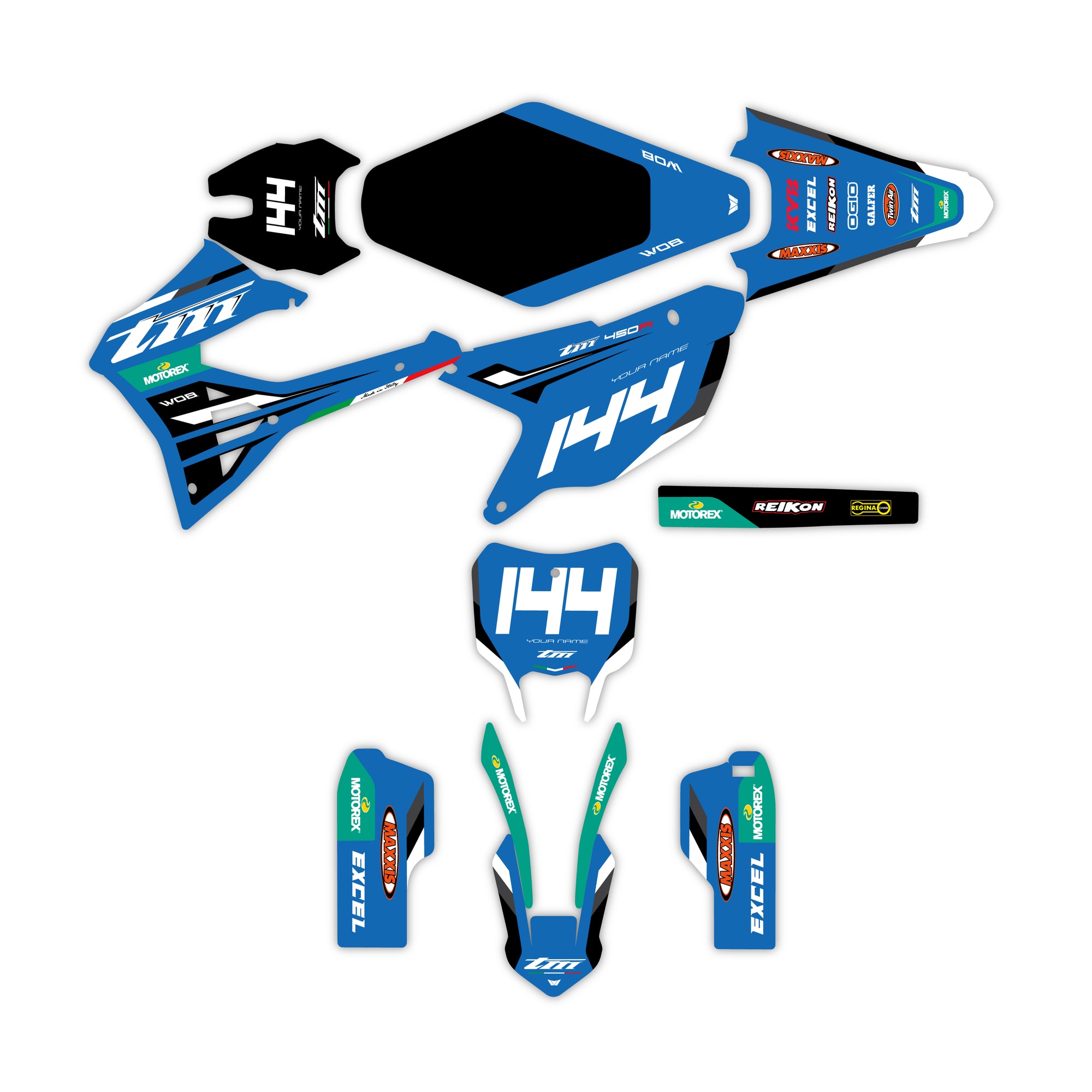 Grafiche motocross Tm racing replica blue piana